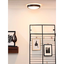 LEX flush ceiling light Ø33 cm 2 x 9 W E27 black (Lucide)