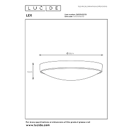 LEX flush ceiling light Ø33 cm 2 x 9 W E27 black (Lucide)