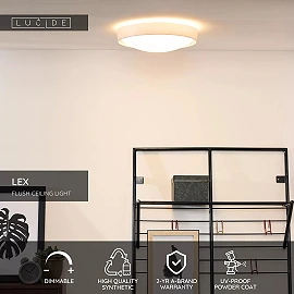 LEX Flush ceiling light Ø33 cm 2xE27 white (Lucide)