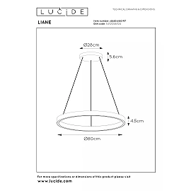LIANE pendant light Ø80 cm LED 36 W rust brown (Lucide)