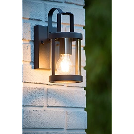 LINDELO outdoor wall light 1x40W E27 black (Lucide)