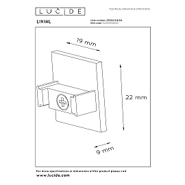 LINIAL end cap set 2 pcs satin gun metal (Lucide)