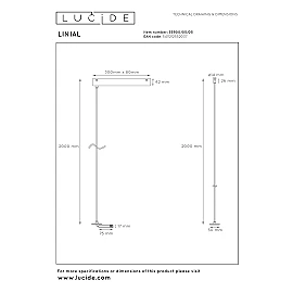 LINIAL suspension with mounting base champagne (Lucide)
