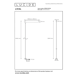 LINIAL suspension with mounting base satin gun metal (Lucide)