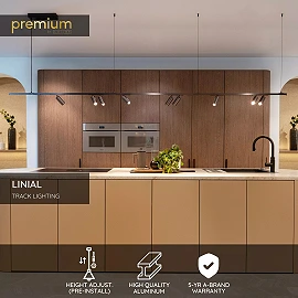 LINIAL suspension with mounting base satin gun metal (Lucide)