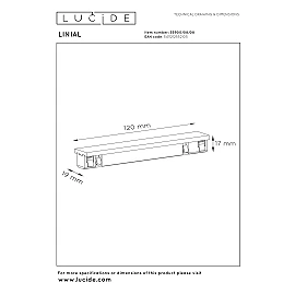 LINIAL straight connector satin gun metal (Lucide)