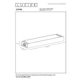 LINIAL 48V driver / power supply LED 200 W black (Lucide)