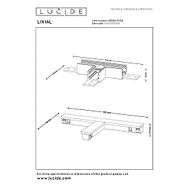 LINIAL T connector satin gun metal (Lucide)