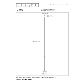 LINIAL suspension cable satin gun metal (Lucide)
