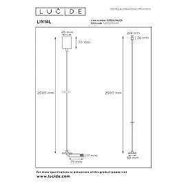 LINIAL pendant connection for built-in driver champagne (Lucide)