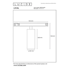 LINIAL BIX track spotlight 1x8W LED champagne (Lucide)