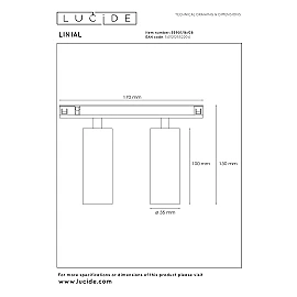 LINIAL BIXX track spotlight 2x8W LED satin gun metal (Lucide)