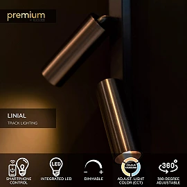LINIAL BIXX track spotlight 2x8W LED satin gun metal (Lucide)