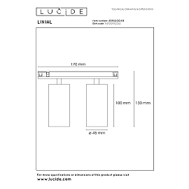 LINIAL track spotlight LED 20 W satin gun metal (Lucide)