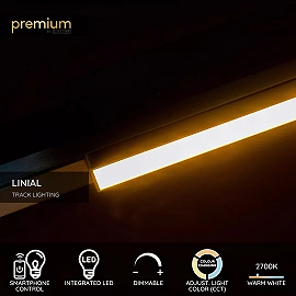 LINIAL track spotlight LED 24 W satin gun metal (Lucide)