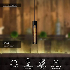 LIONEL piekarama lampa Ø6,5 cm 1xE27 melna (Lucide)