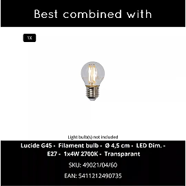 LIVIA Wall light Outdoor 1x60W E27 IP44 White (Lucide)
