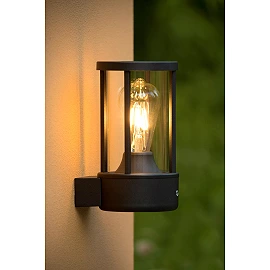LORI outdoor wall light with dusk sensor 1 x 15 W E27 anthracite (Lucide)