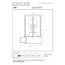 LORI outdoor wall light with dusk sensor 1 x 15 W E27 anthracite (Lucide)