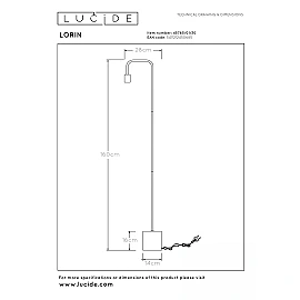 LORIN Floor lamp 1x40W E27 black (Lucide)