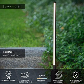 LORNEX outdoor garden spotlight 58 cm LED 6W 3000K IP54 black (Lucide)