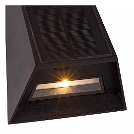 LUTON solar outdoor wall light with PIR motion and day/night sensors, solar LED, 2 W, 100 lm, 2700/3000 K, black (Lucide)