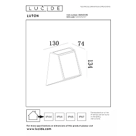 LUTON solar outdoor wall light with PIR motion and day/night sensors, solar LED, 2 W, 100 lm, 2700/3000 K, black (Lucide)