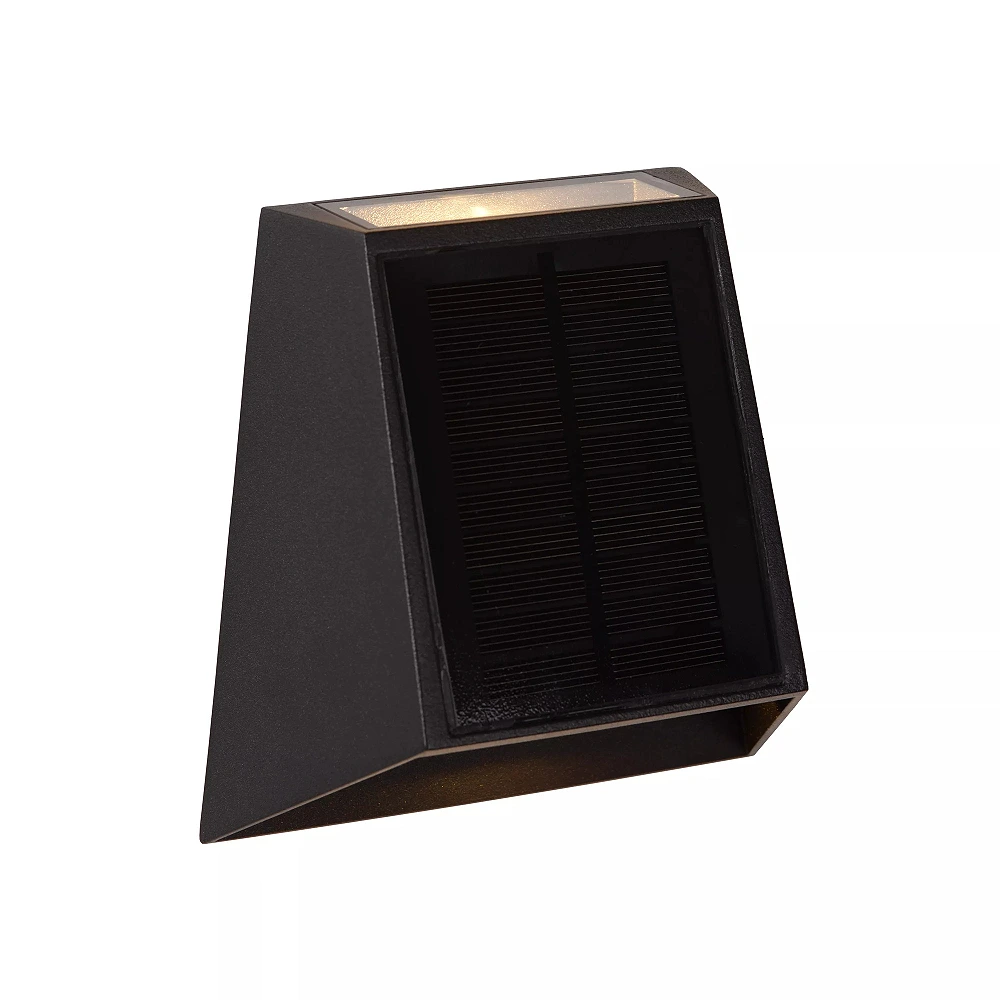 LUTON solar outdoor wall light with PIR motion and day/night sensors, solar LED, 2 W, 100 lm, 2700/3000 K, black (Lucide)