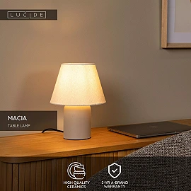 MACIA galda lampa 22x22 cm 1xE14 krēmkrāsas (Lucide)