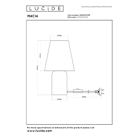 MACIA galda lampa 22x22 cm 1xE14 terakota (Lucide)
