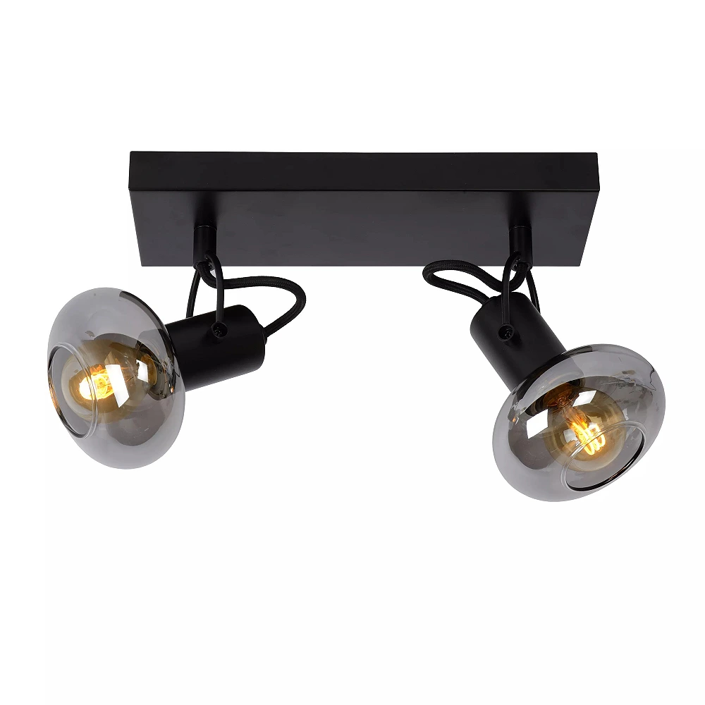 MADEE ceiling spotlight 2 x E14 black smoke grey (Lucide)