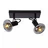 MADEE ceiling spotlight 2 x E14 black smoke grey (Lucide)
