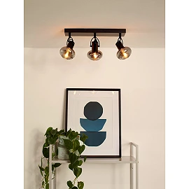 MADEE Ceiling spotlight 38x9 cm 3xE14 black (Lucide)