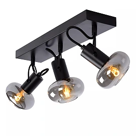MADEE Ceiling spotlight 38x9 cm 3xE14 black (Lucide)