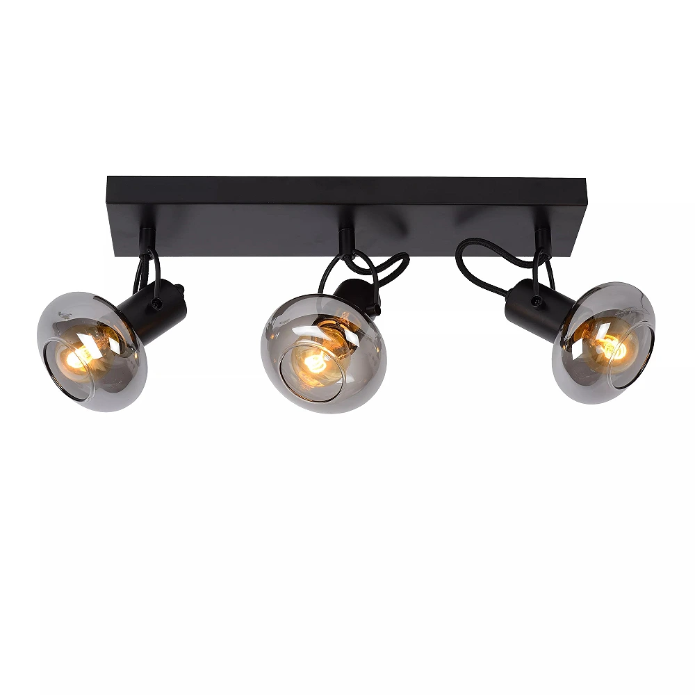 MADEE Ceiling spotlight 38x9 cm 3xE14 black (Lucide)