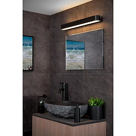 MADELON bathroom LED wall light 9 W 2700K IP44 black (Lucide)