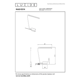 MADISON LED desk lamp 9 W 2700 K chrome/black (Lucide)