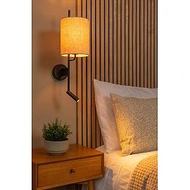 MAGIC wall light 1xE27 40 W with USB black (Lucide)