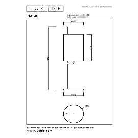 MAGIC Table lamp Ø18 cm 1xE27 black (Lucide)