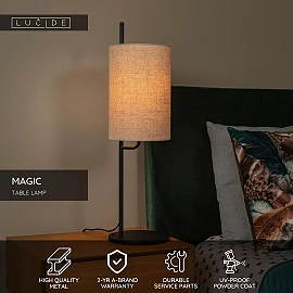 MAGIC Table lamp Ø18 cm 1xE27 black (Lucide)