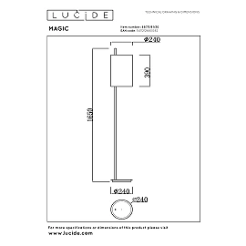MAGIC floor lamp Ø24 cm 1xE27 40 W black (Lucide)