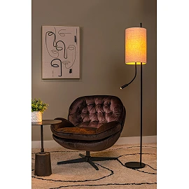 MAGIC floor lamp Ø24 cm 1xE27 40 W with reading arm black (Lucide)