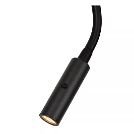 MAGIC floor lamp Ø24 cm 1xE27 40 W with reading arm black (Lucide)