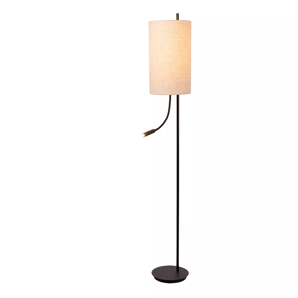 MAGIC floor lamp Ø24 cm 1xE27 40 W with reading arm black (Lucide)