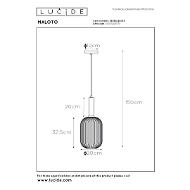 MALOTO Pendant light 1x40W E27 green (Lucide)