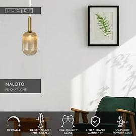 MALOTO Pendant light 1x40W E27 amber (Lucide)