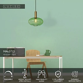 MALOTO Pendant light 1x40W E27 green (Lucide)