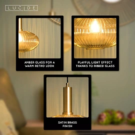 MALOTO Pendant light 1x40W E27 amber (Lucide)