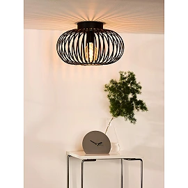 MANUELA Griestu lampa Ø39,5cm 1x60W E27 melna (Lucide)