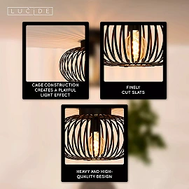 MANUELA Griestu lampa Ø39,5cm 1x60W E27 melna (Lucide)